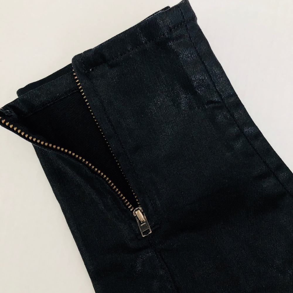 -SOLD- All Saints Brodie Petrol Wax Coated Jeans - Picture 6 of 8